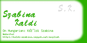 szabina kaldi business card